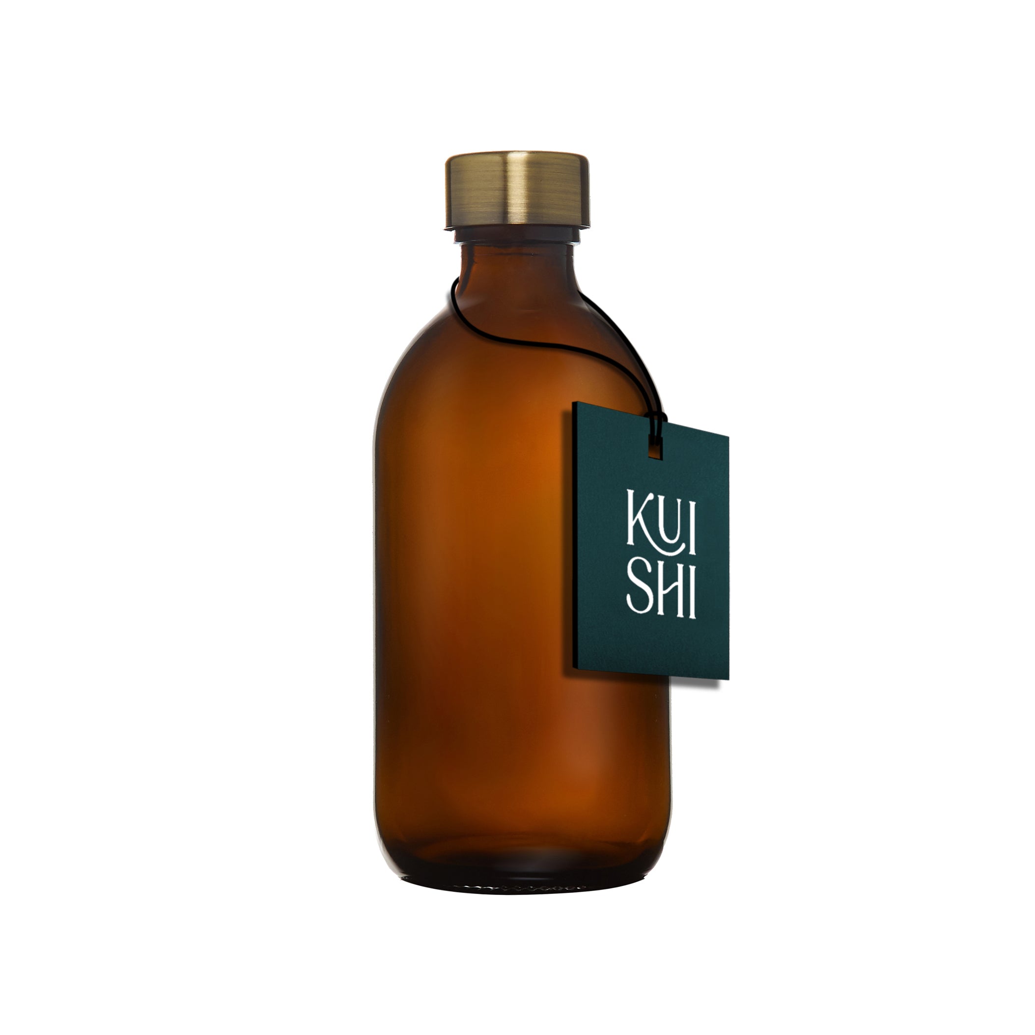 Bouteille en verre ambré Kuishi avec bouchon métallique