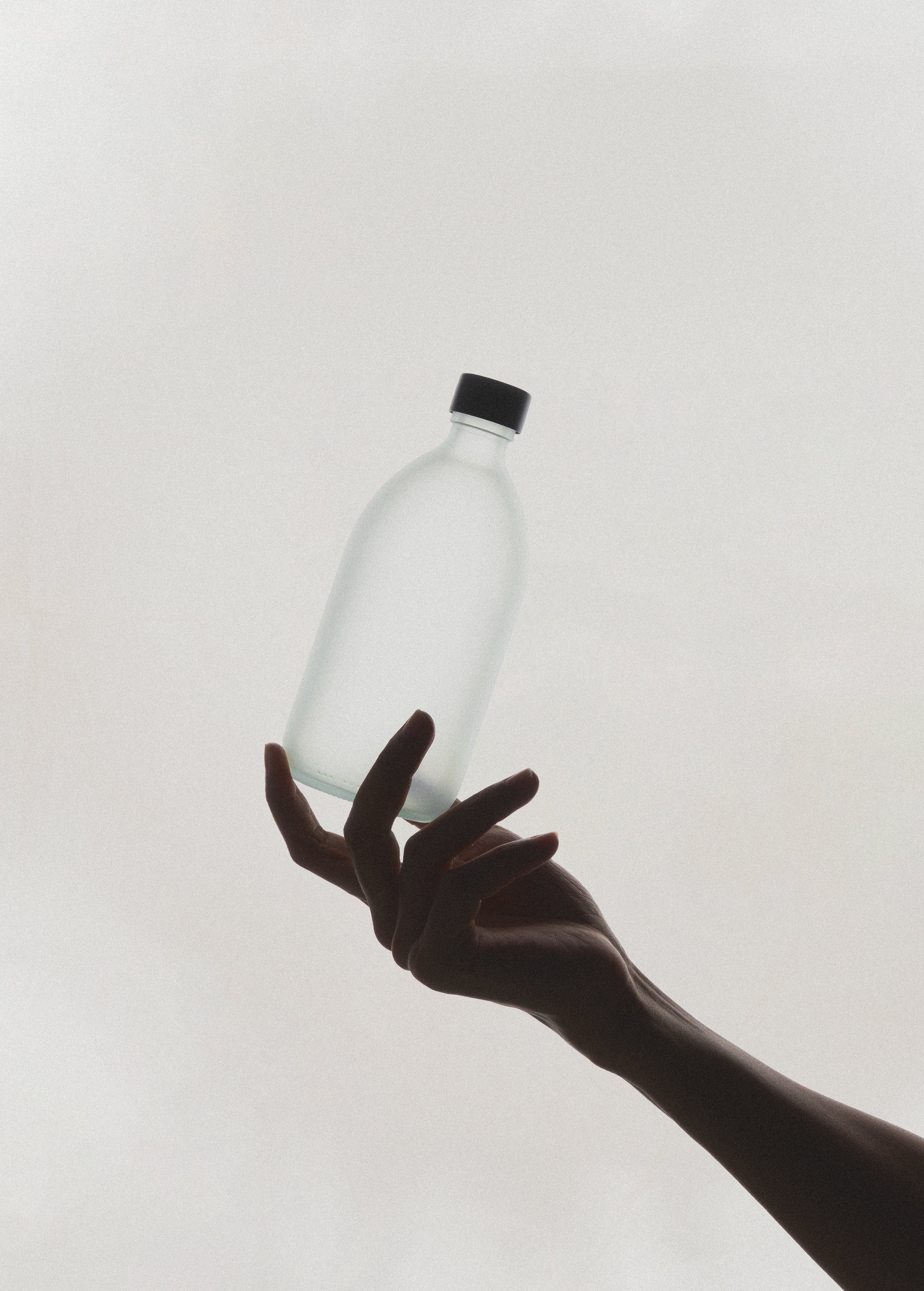 Bouteille et bouchon en verre Kuishi (Blanc)