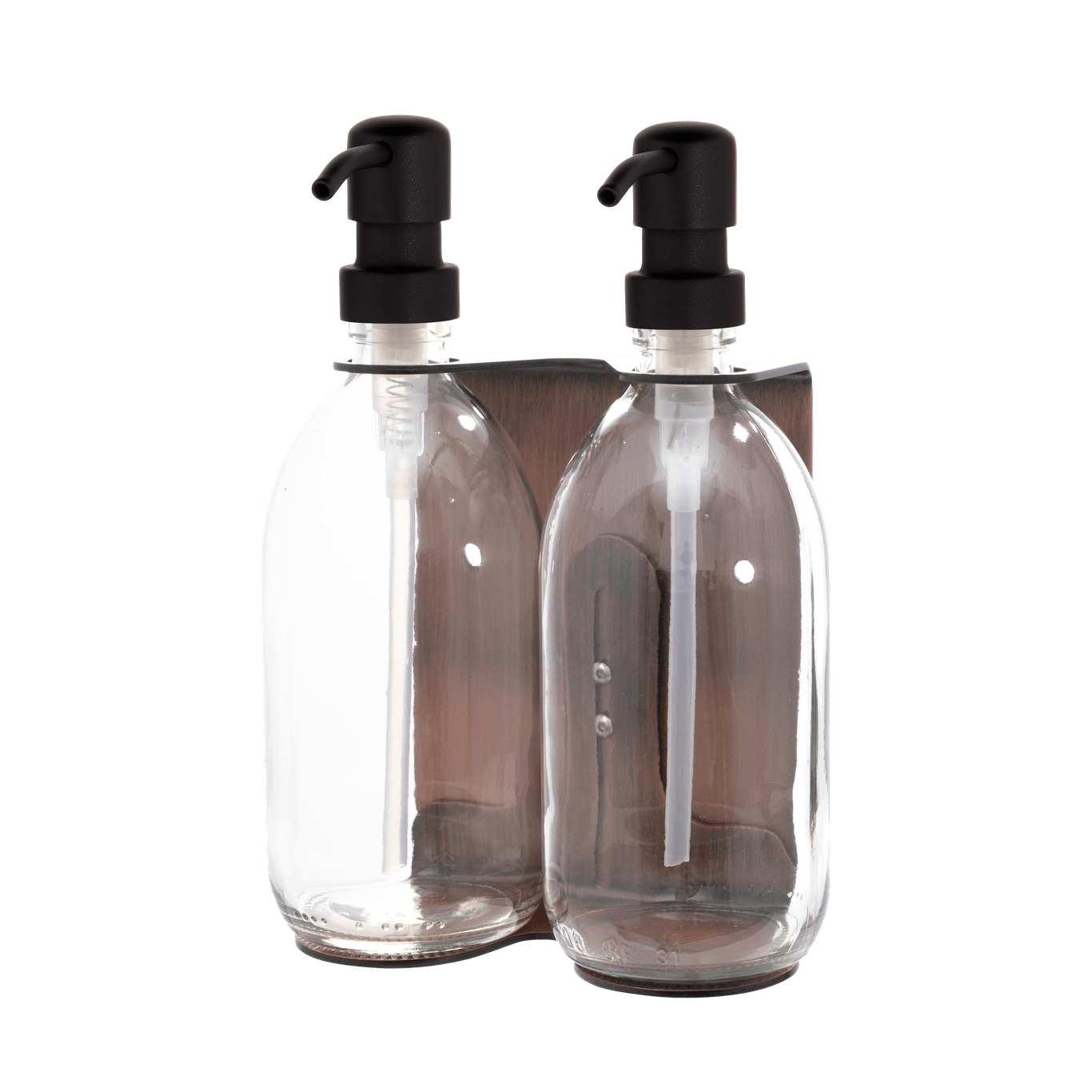 Distributeur de savon mural Kuishi en cuivre double (bouteilles en verre)