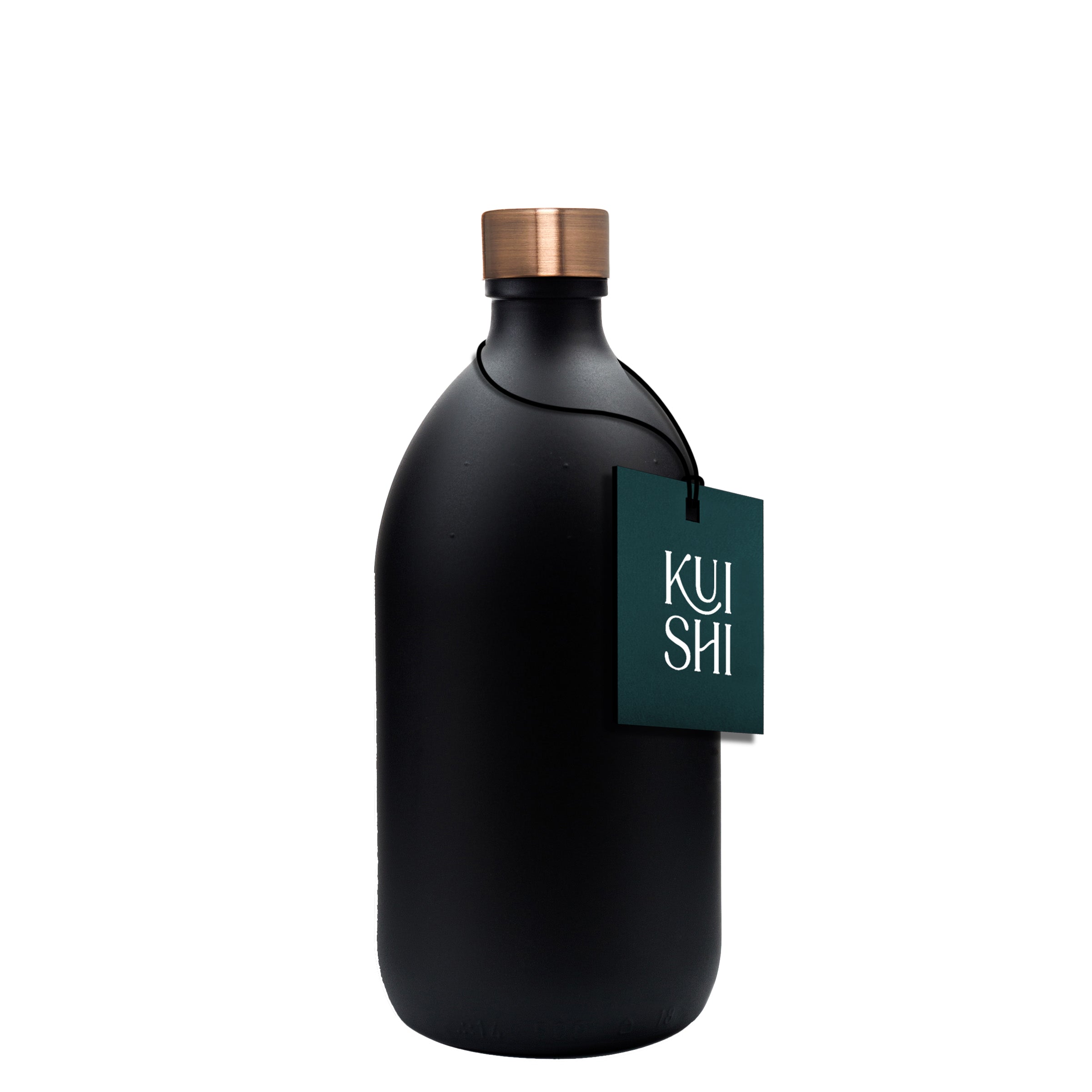 Kuishi Black Glass Storage Bottle with Stainless Steel Lid