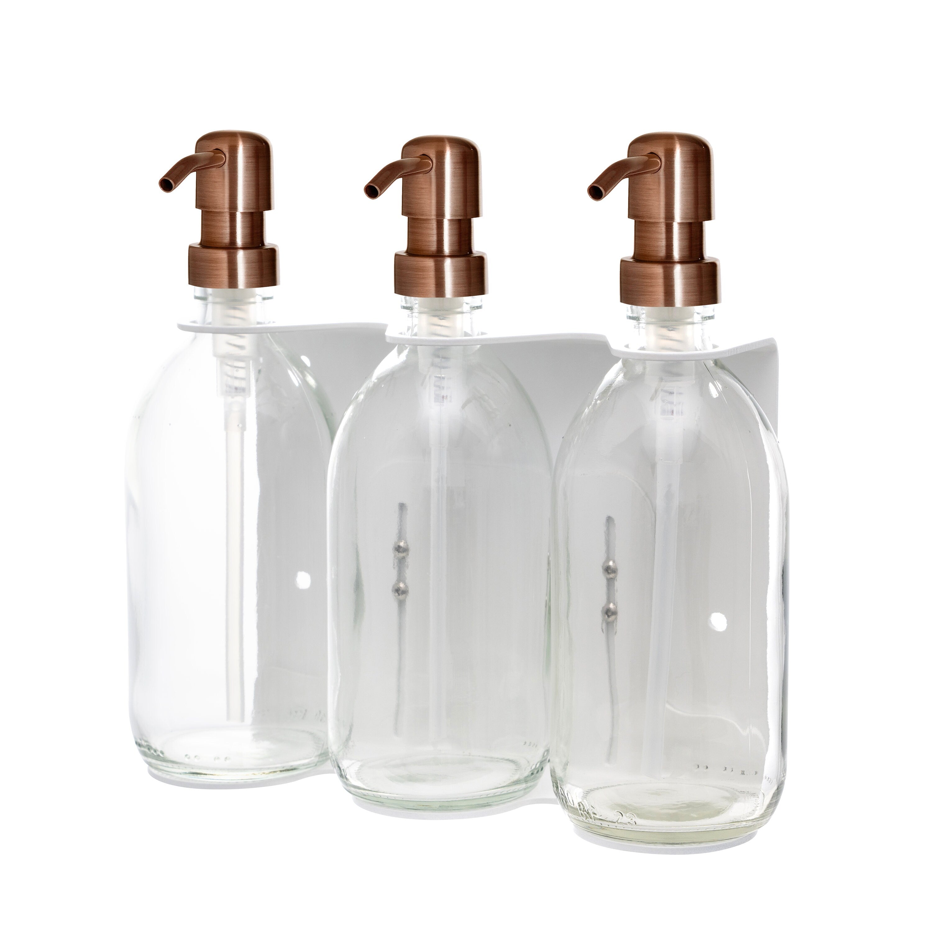 Dispensador de jabón de pared triple Kuishi - Blanco
