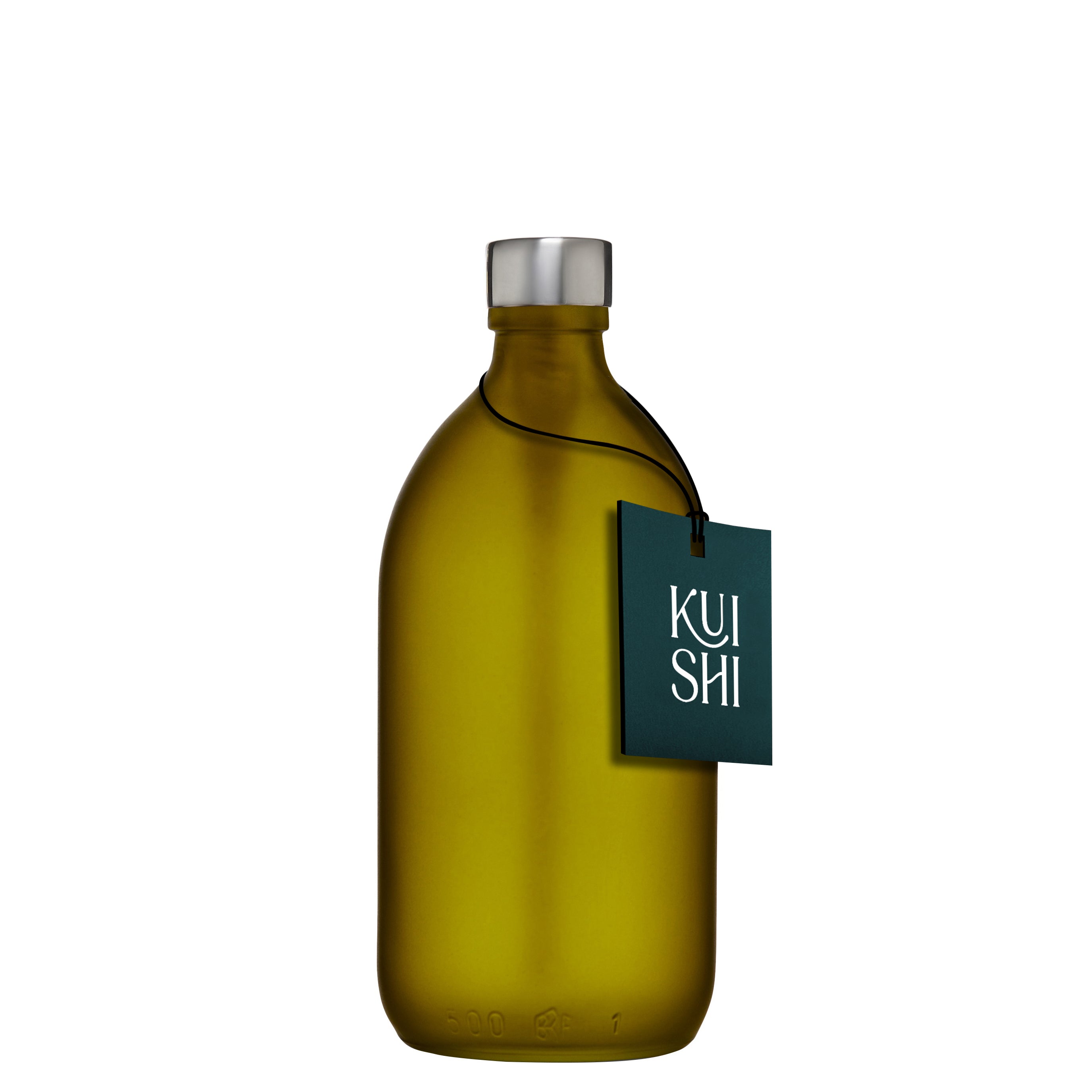 Bouteille de stockage en verre vert Kuishi avec bouchon à vis