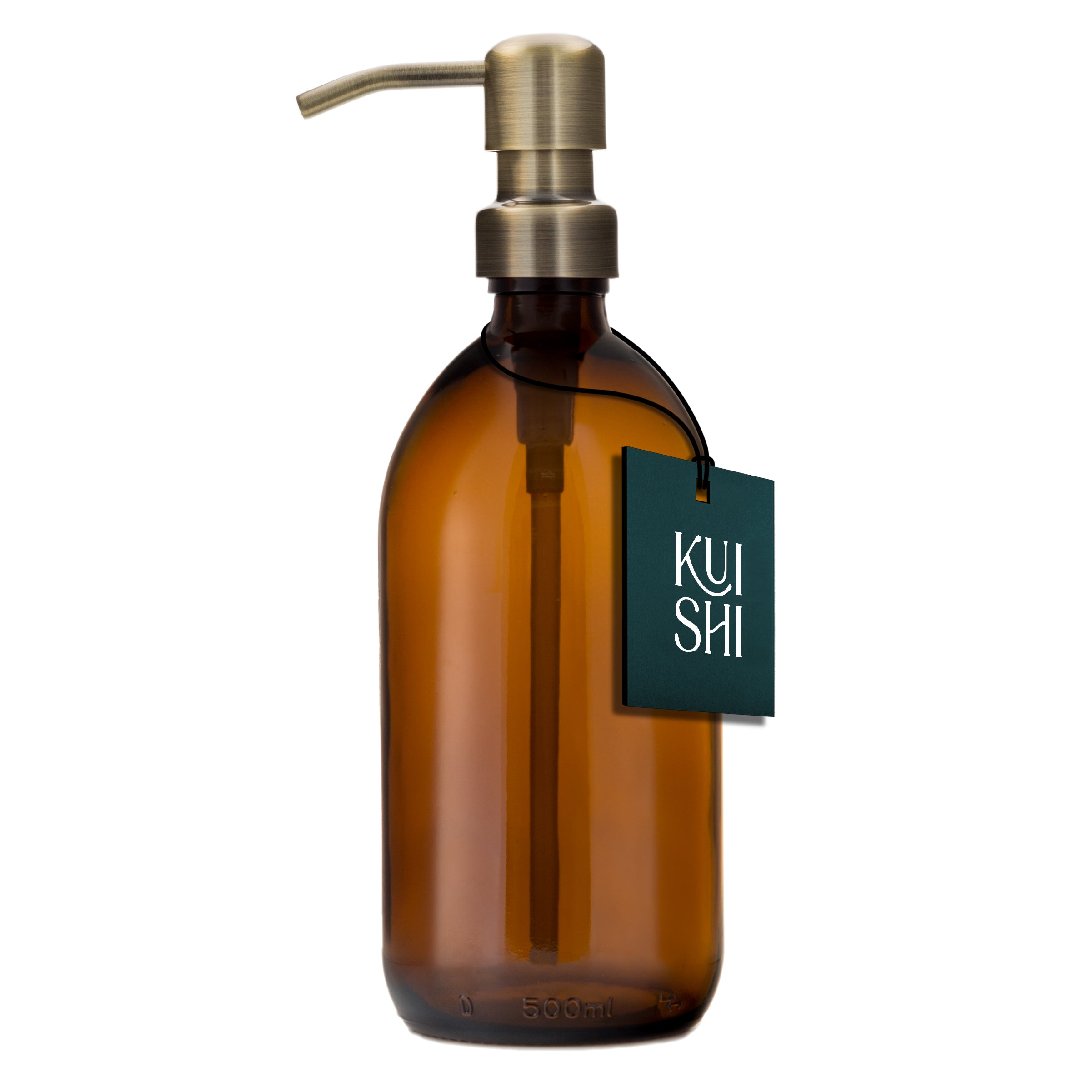 Distributeur en verre ambré Kuishi avec pompe en acier inoxydable