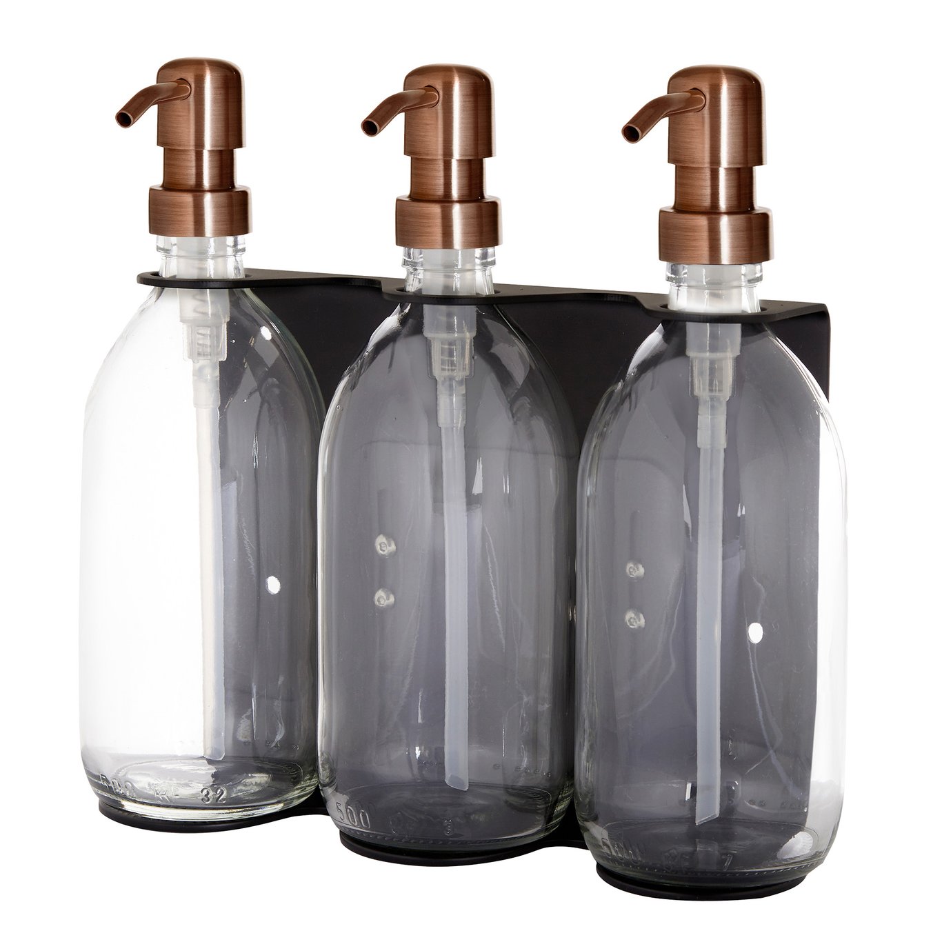 Kuishi Triple Black Wall Soap Dispenser