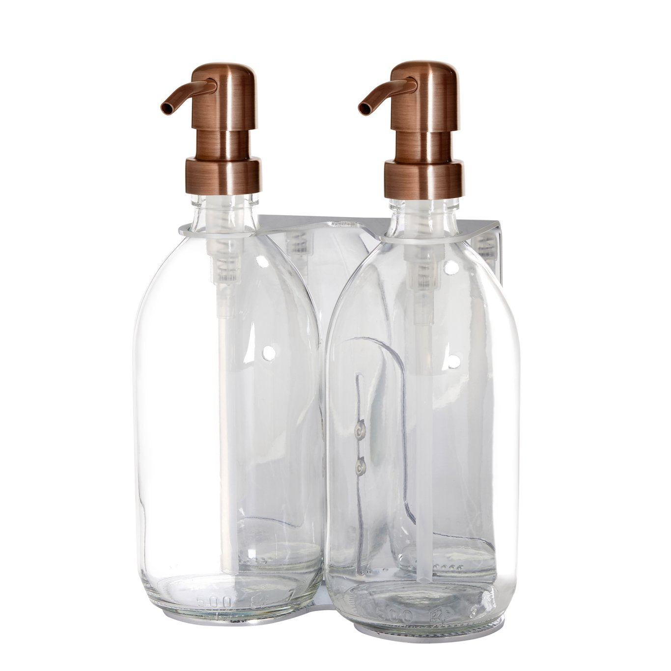 Distributeur de savon mural Kuishi en chrome double (200ml - 500ml)