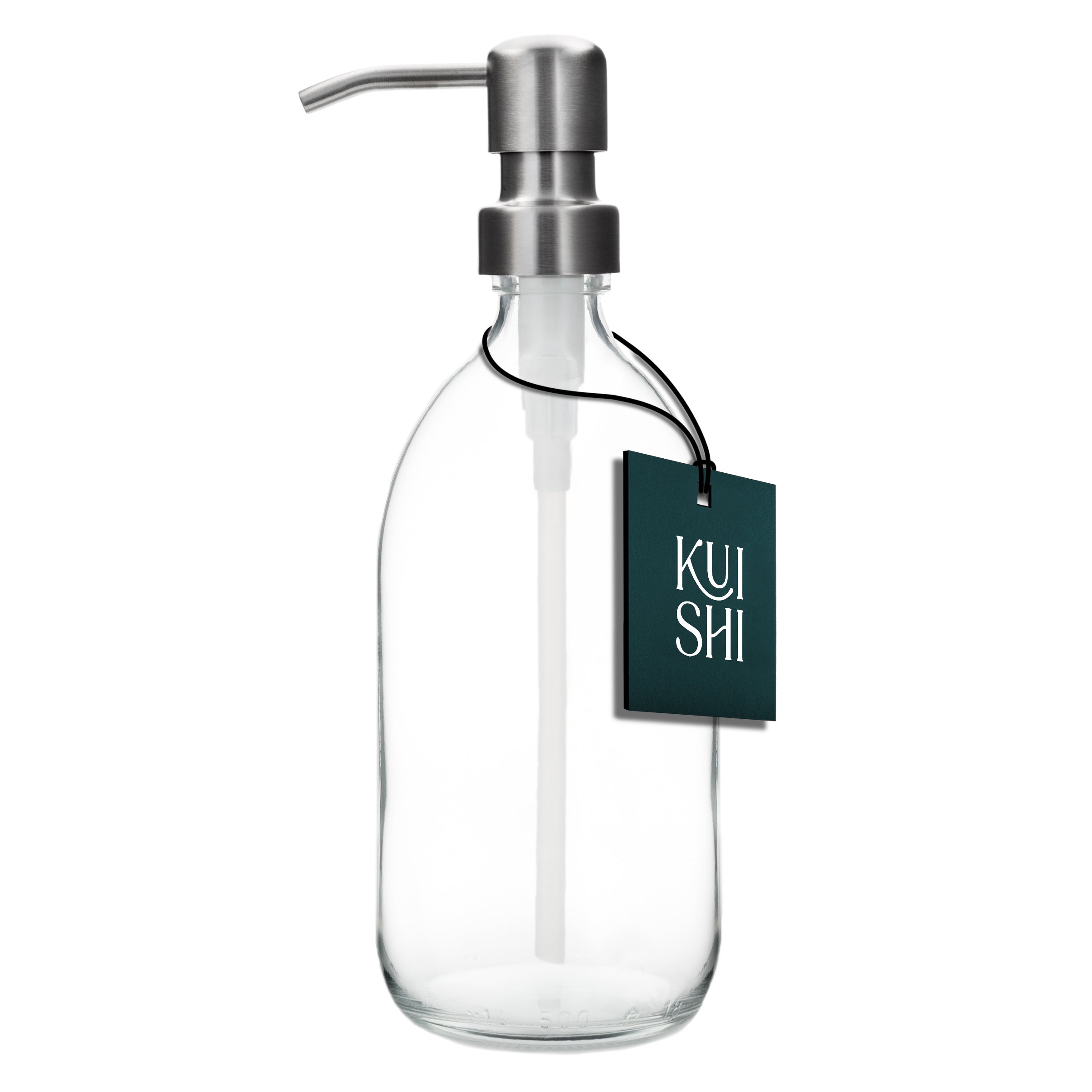 Distributeur de savon transparent Kuishi avec pompe en acier inoxydable