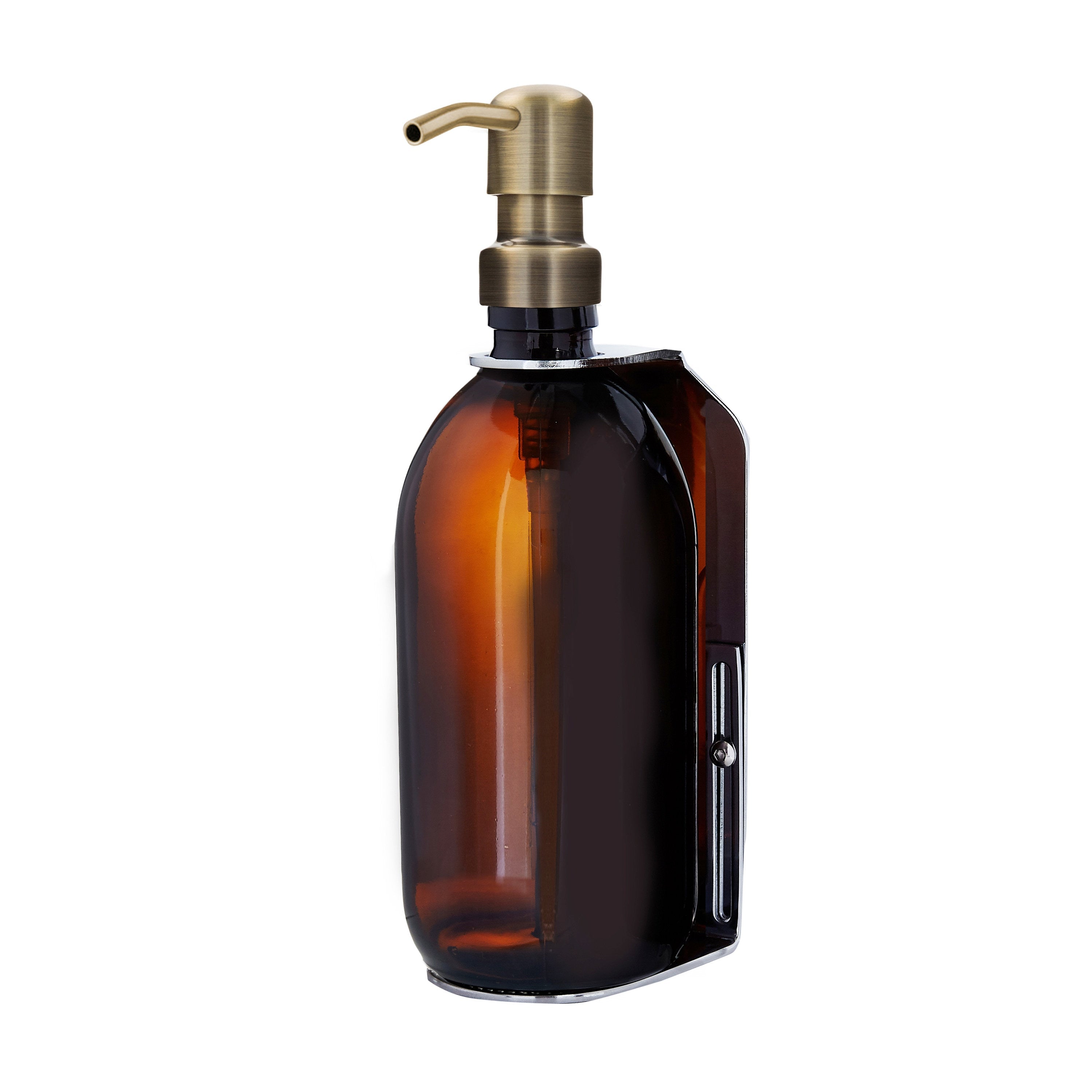 Distributeur de savon mural Kuishi chromé (Capacité : 200 ml - 500 ml, Couleur : Chrome)