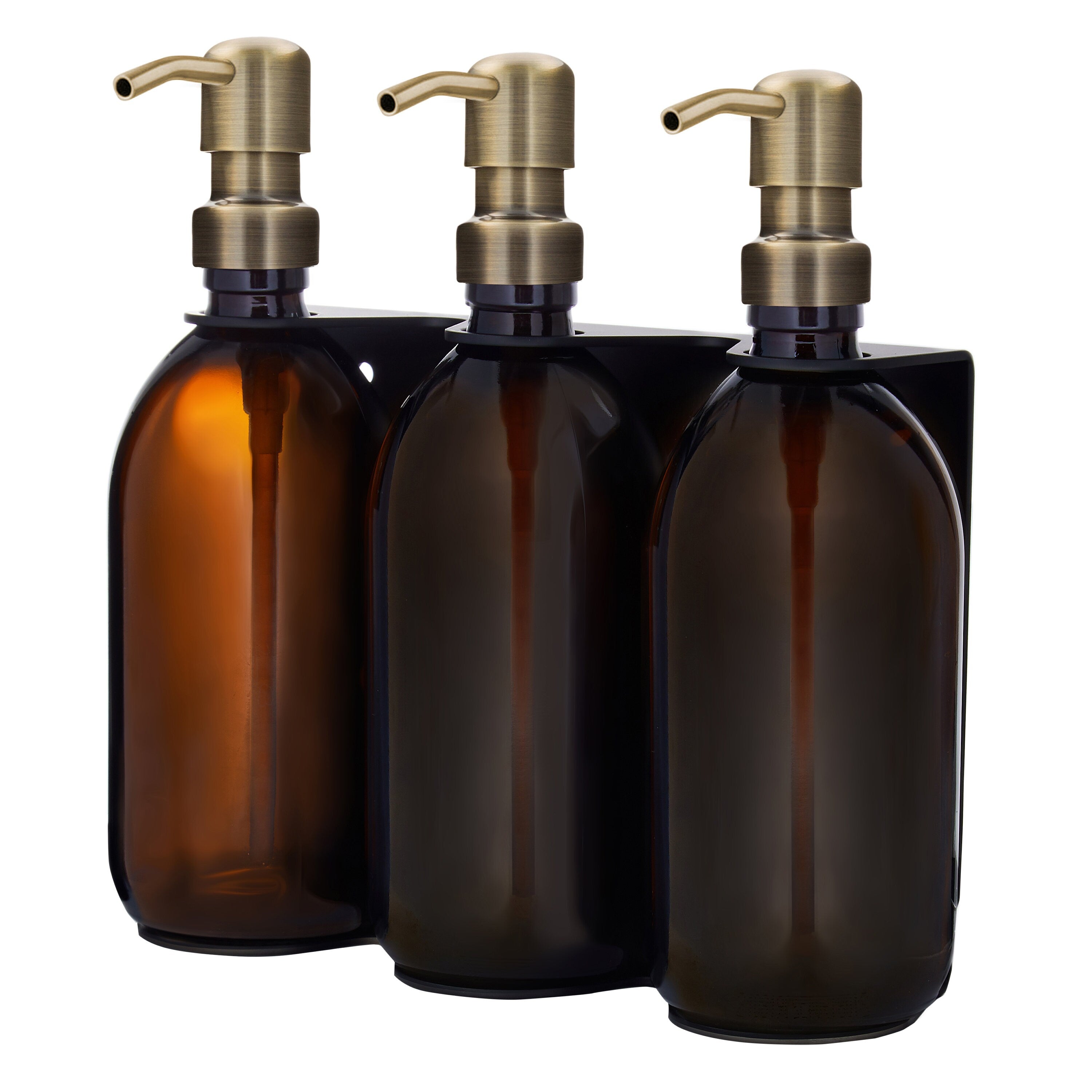 Distributeur de savon mural triple noir Kuishi