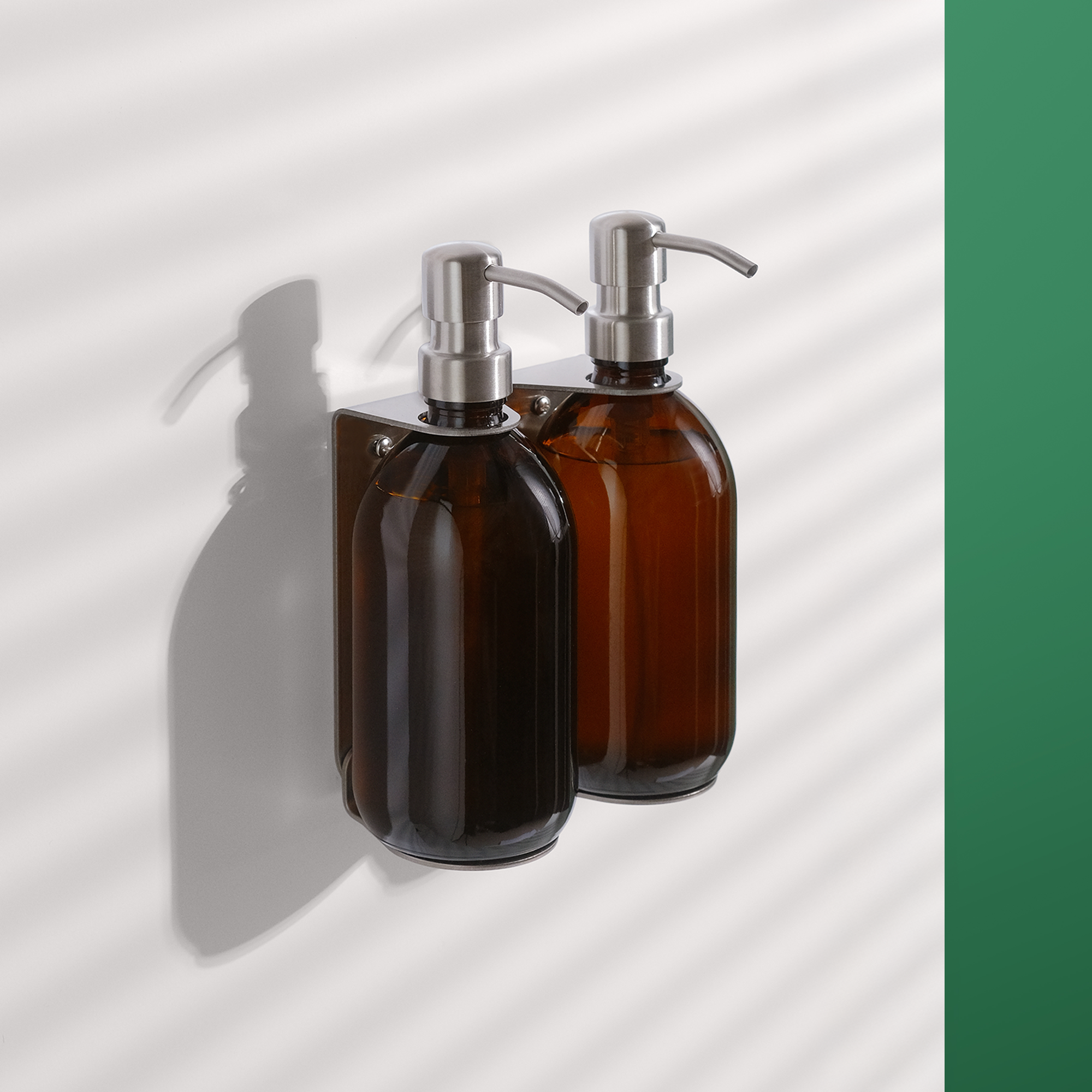 Distributeur de savon mural Kuishi Double, Nickel