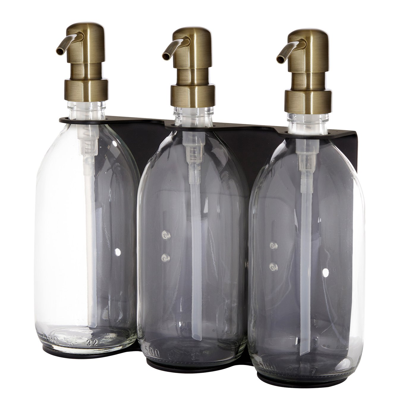 Distributeur de savon mural triple noir Kuishi