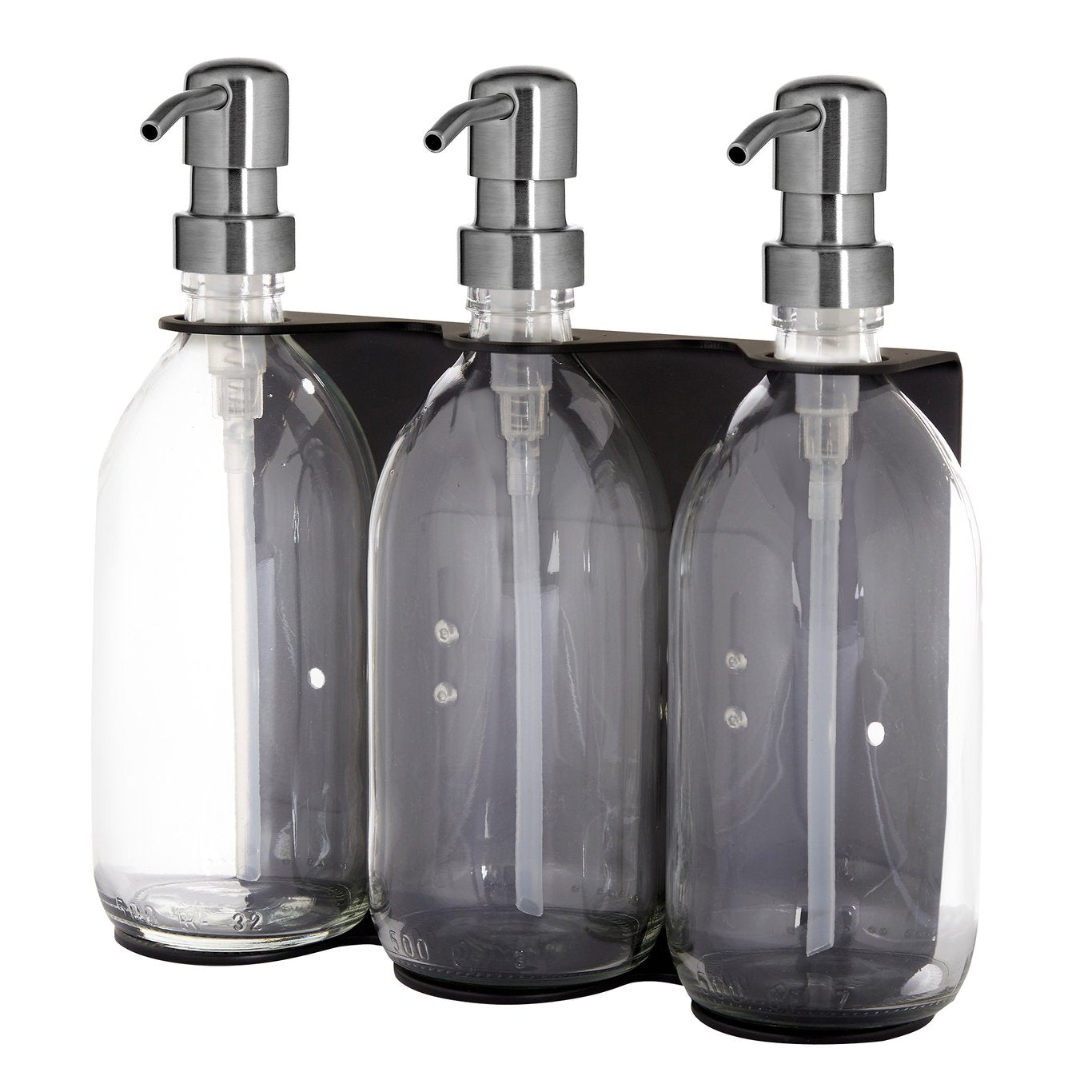 Distributeur de savon mural triple noir Kuishi