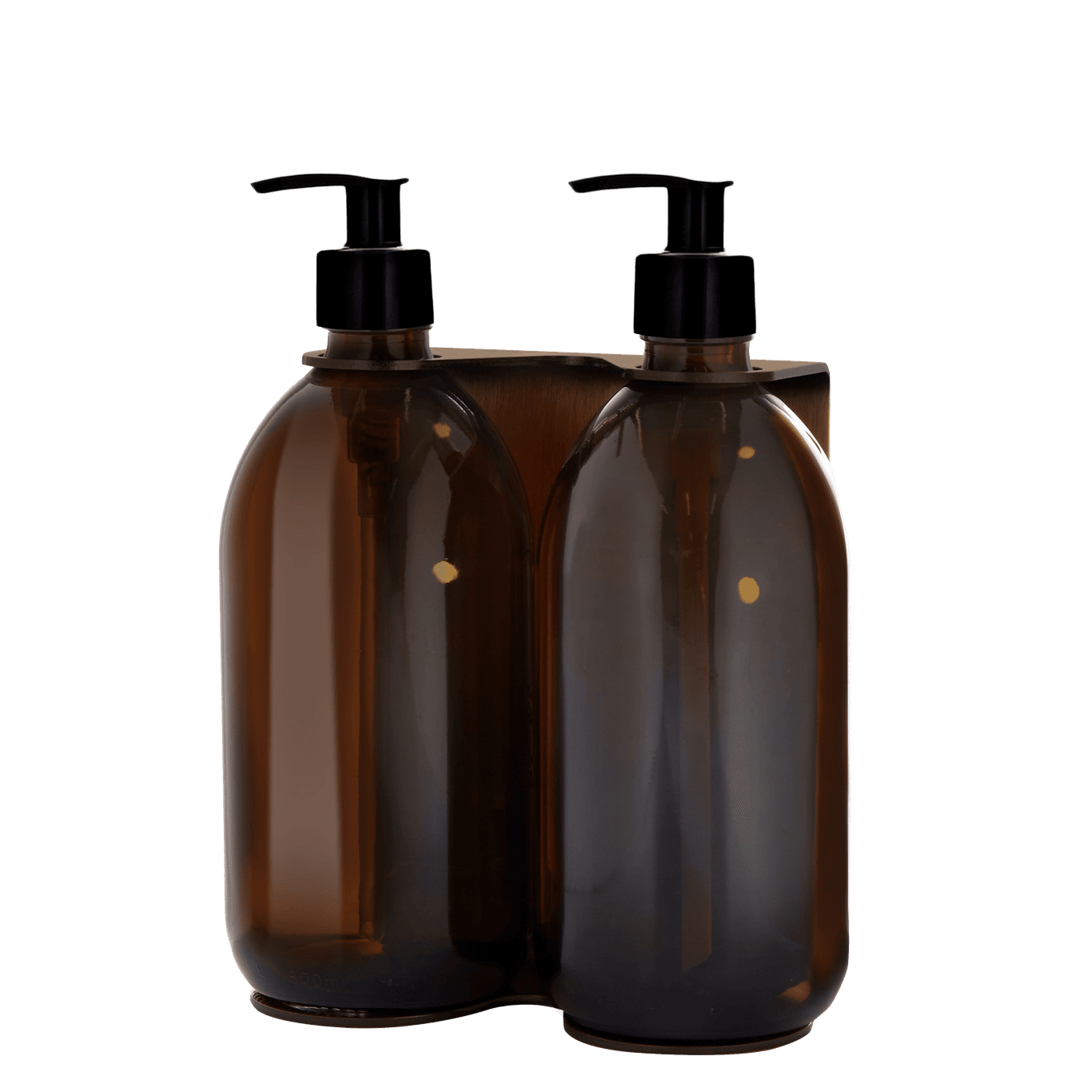 Distributeur de savon mural Kuishi en cuivre (double, bouteilles en verre)
