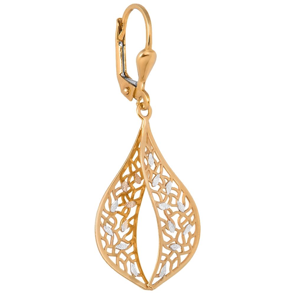 Pendientes de oro de 8 quilates Murrano para mujer con grabado