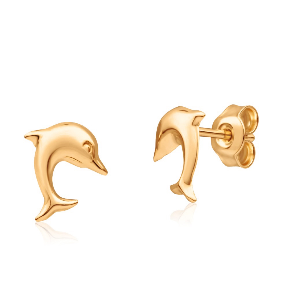 Aretes de oro de 8 quilates Murrano con grabado para niña