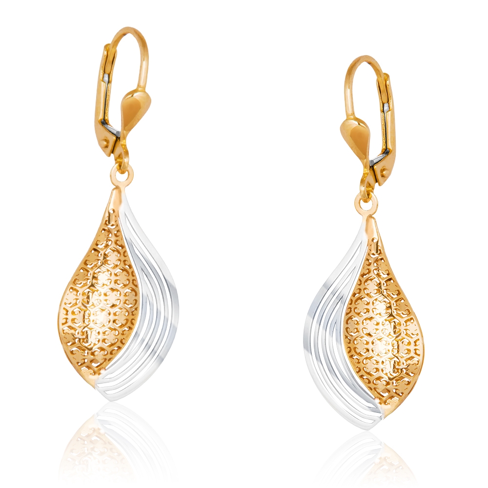Aretes de oro de 8 quilates Murrano para mamá