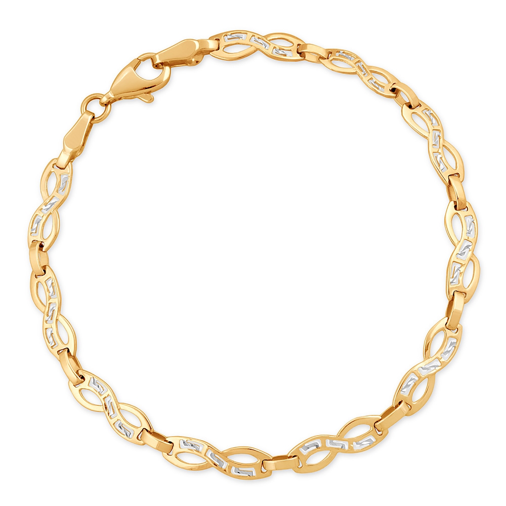 Pulseras de oro infinito de 8 quilates Murrano con grabado para mujer