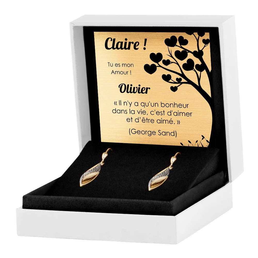 Pendientes de oro de 8 quilates Murrano para una novia