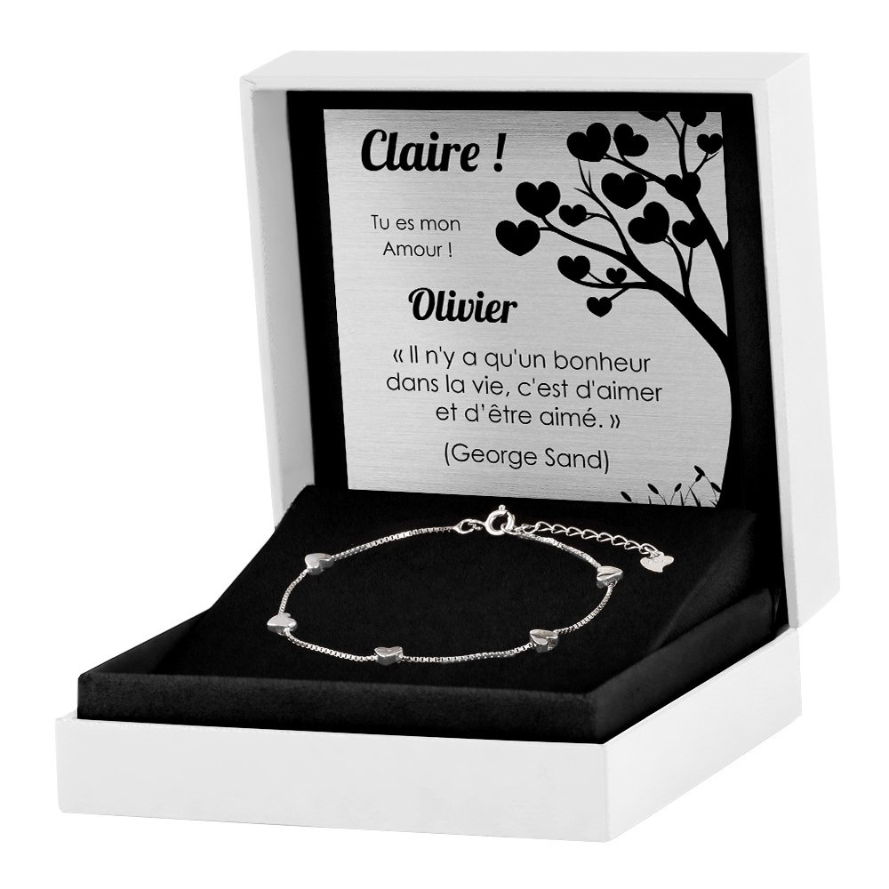 Pulseras de plata de Murrano con grabado para una amiga