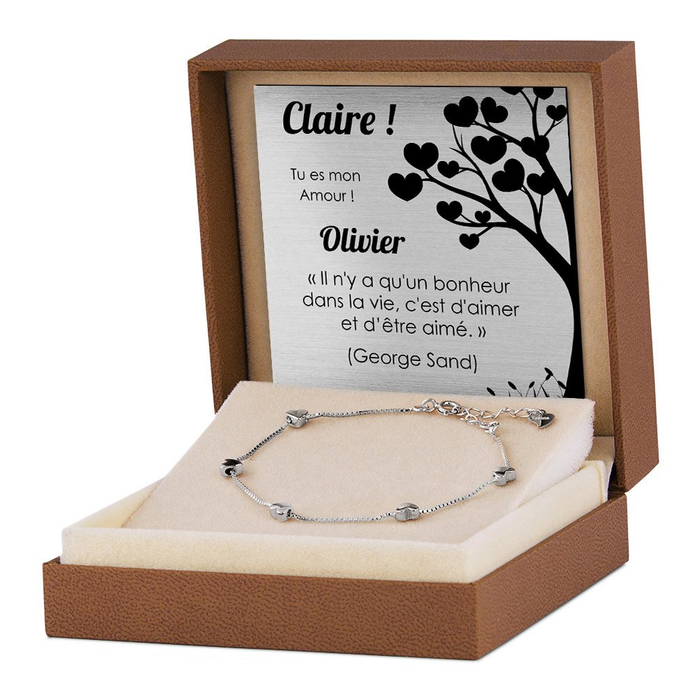 Pulseras de plata de Murrano con grabado para una amiga