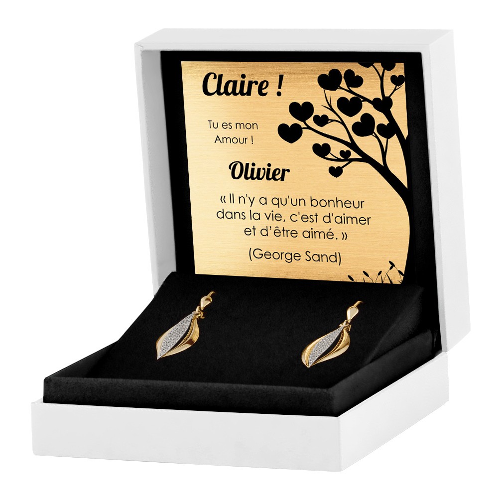 Aretes de oro de 8 quilates para mujer por Murrano
