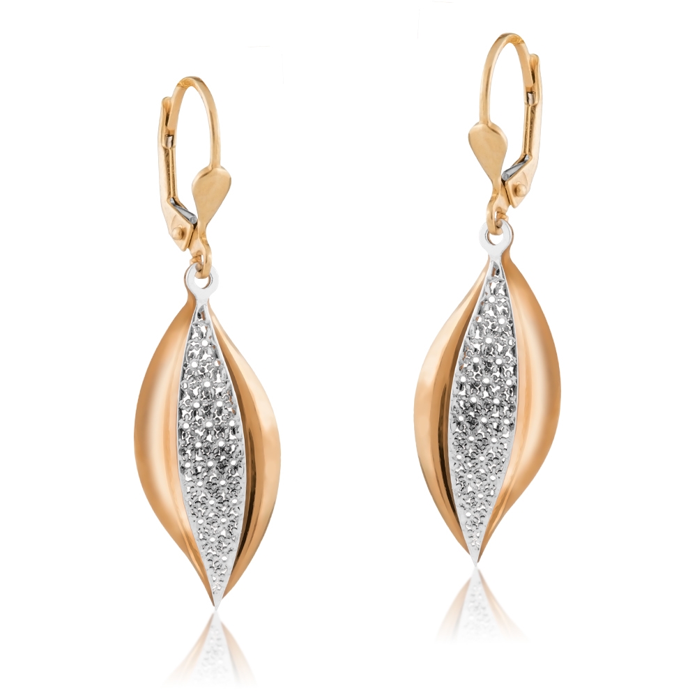 Aretes de oro de 8 quilates para mujer por Murrano