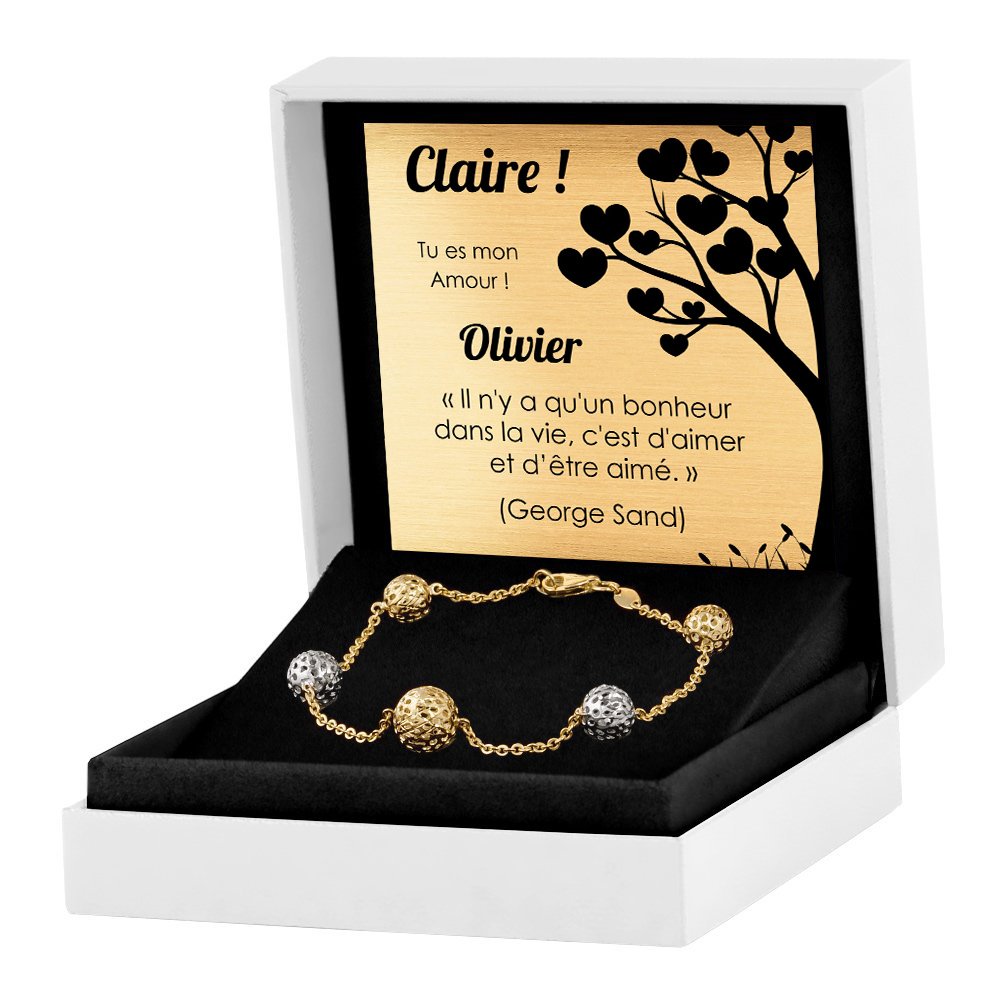 Pulseras de oro de 8 quilates personalizadas para mamá Murrano
