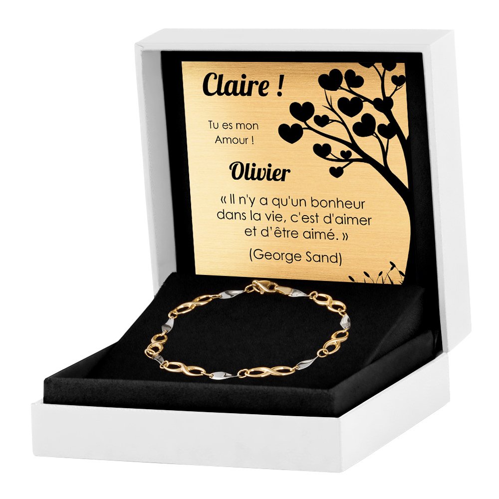 Pulseras de oro de 8 quilates con grabado para mamá Murrano