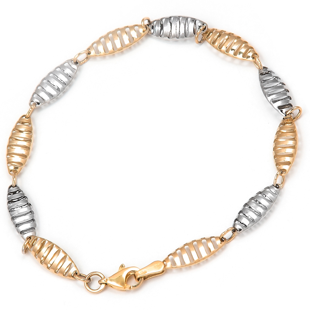 Pulseras de oro de 8 quilates Murrano con grabado para ella