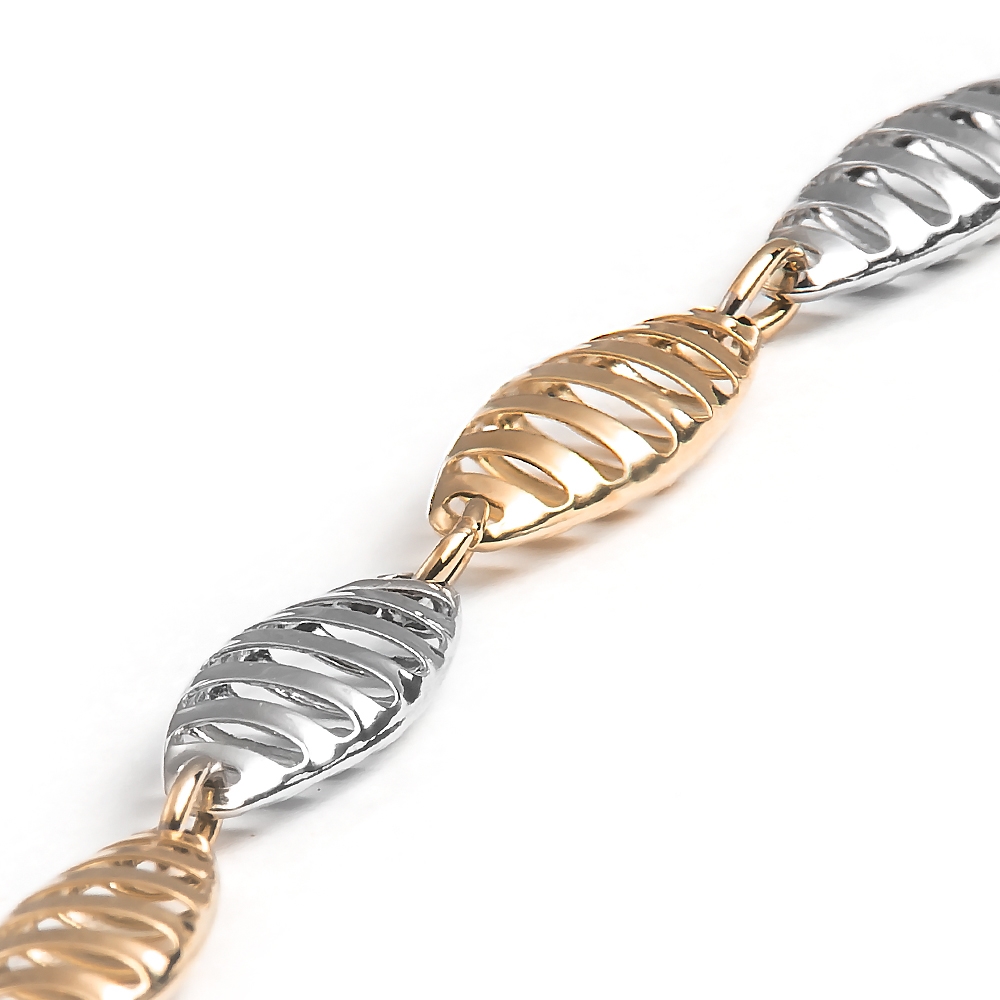 Pulseras de oro de 8 quilates Murrano con grabado para ella
