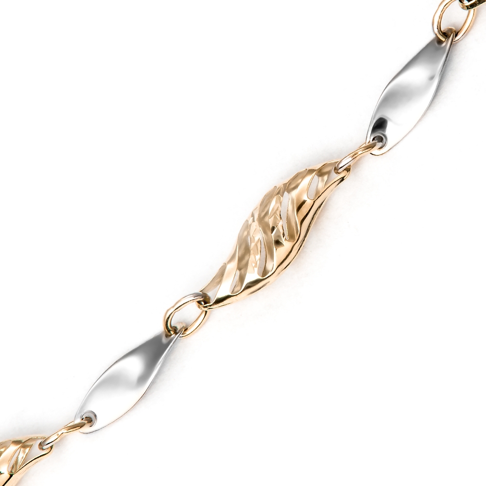 Pulseras de oro de 8 quilates Murrano con grabado para mujer