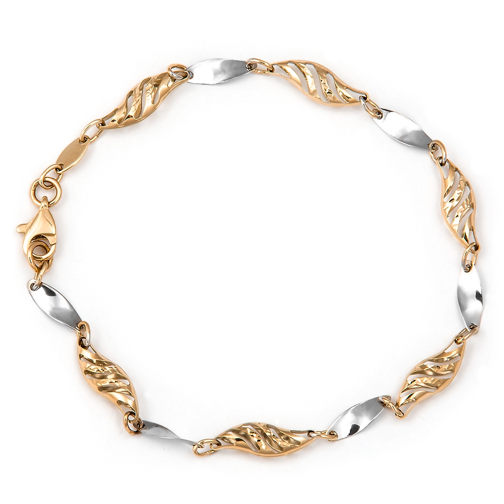 Pulseras de oro de 8 quilates Murrano con grabado para mujer