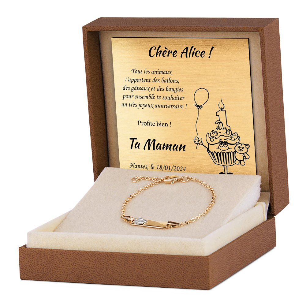 Pulseras de oro personalizadas de 8 quilates Murrano para ahijada