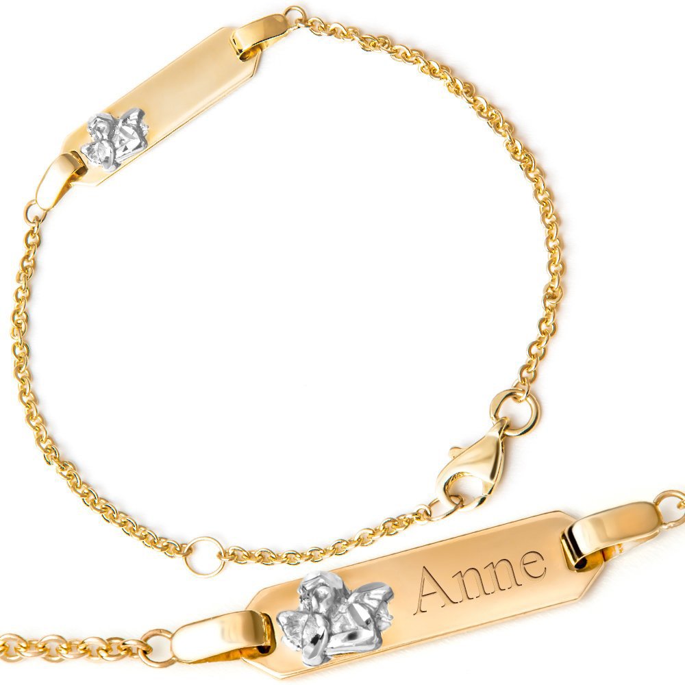 Pulseras de oro personalizadas de 8 quilates Murrano para ahijada