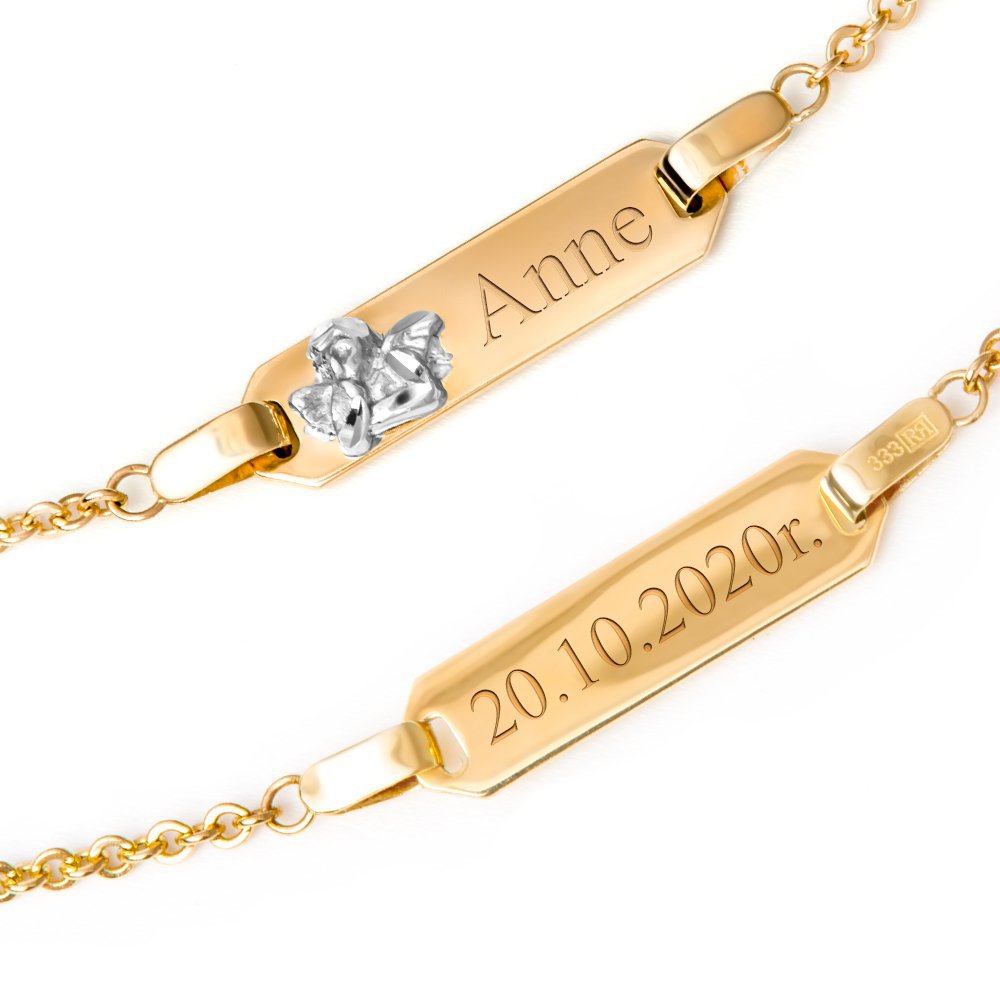 Pulseras de oro personalizadas de 8 quilates Murrano para ahijada