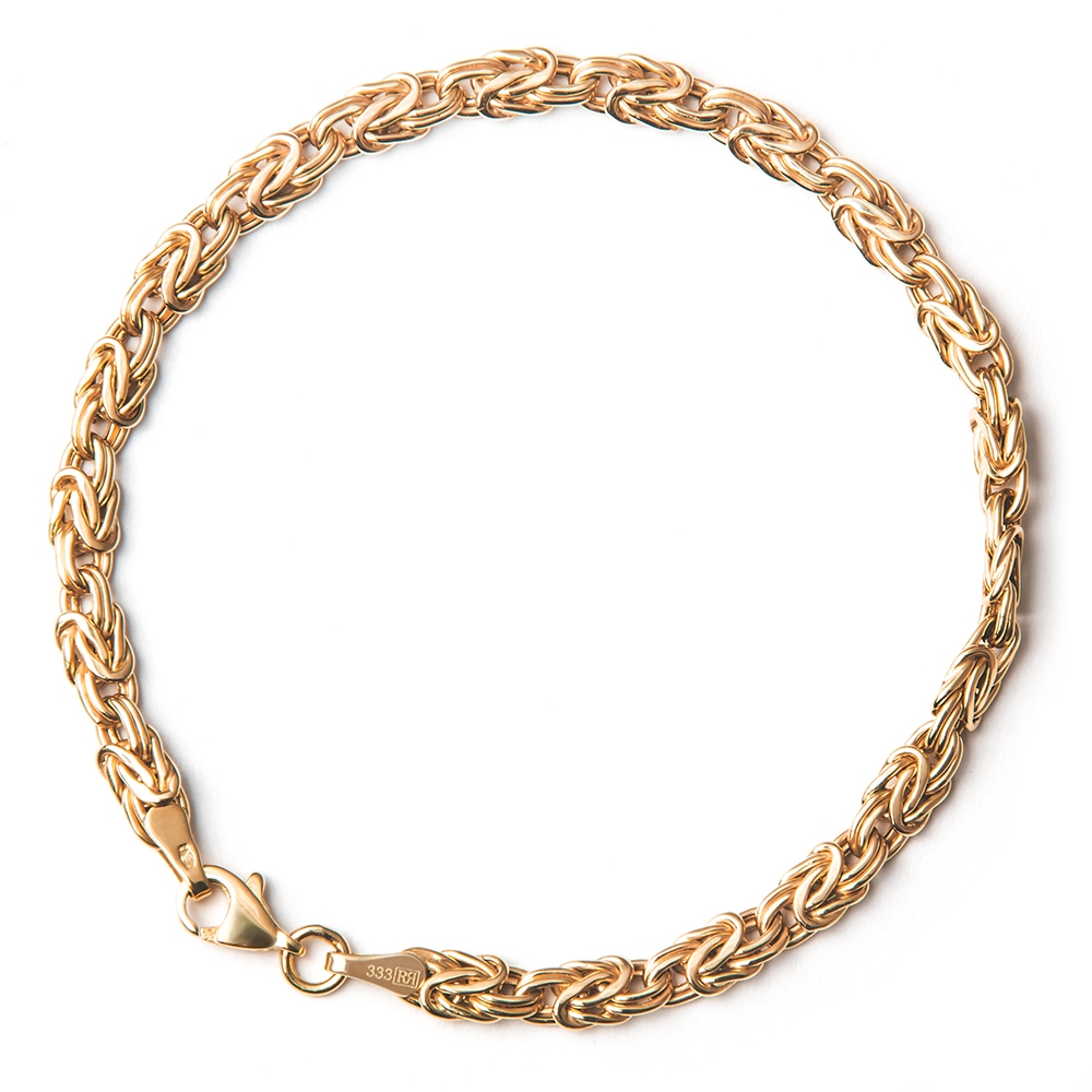 Pulseras de oro de 8 quilates Murrano con grabado para mamá