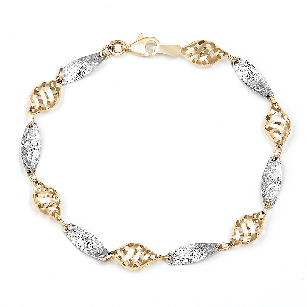 Pulseras de oro de 8 quilates Murrano con grabado para la abuela