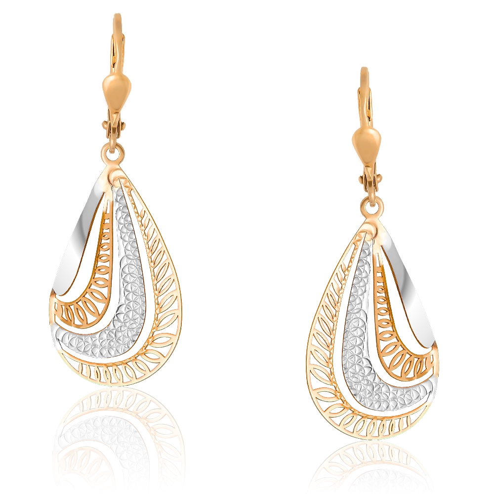 Aretes de gota de oro de 8 quilates para una amiga