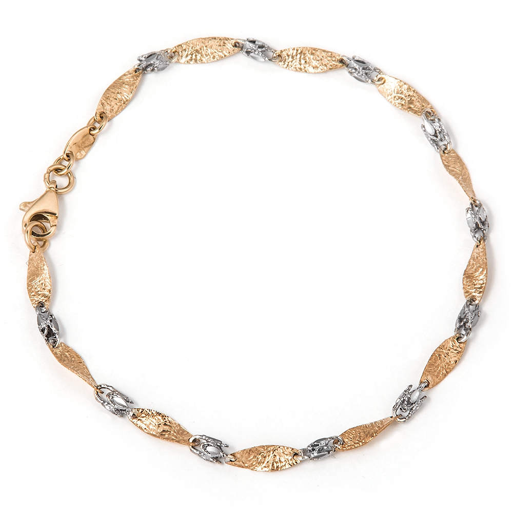 Pulseras de oro de 14 quilates con grabado de Murrano para niñas