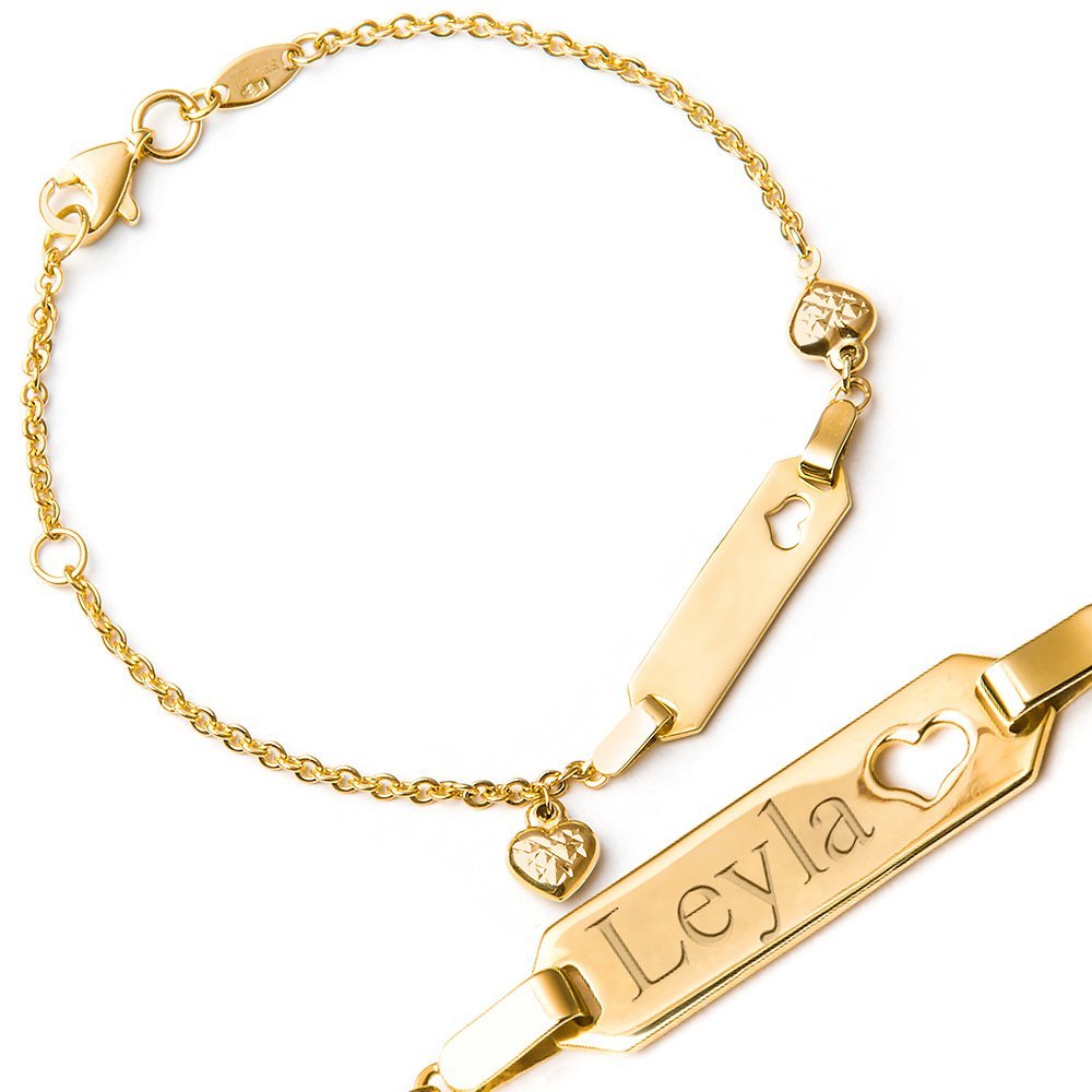 Pulseras de oro de 14 quilates personalizadas para nieta
