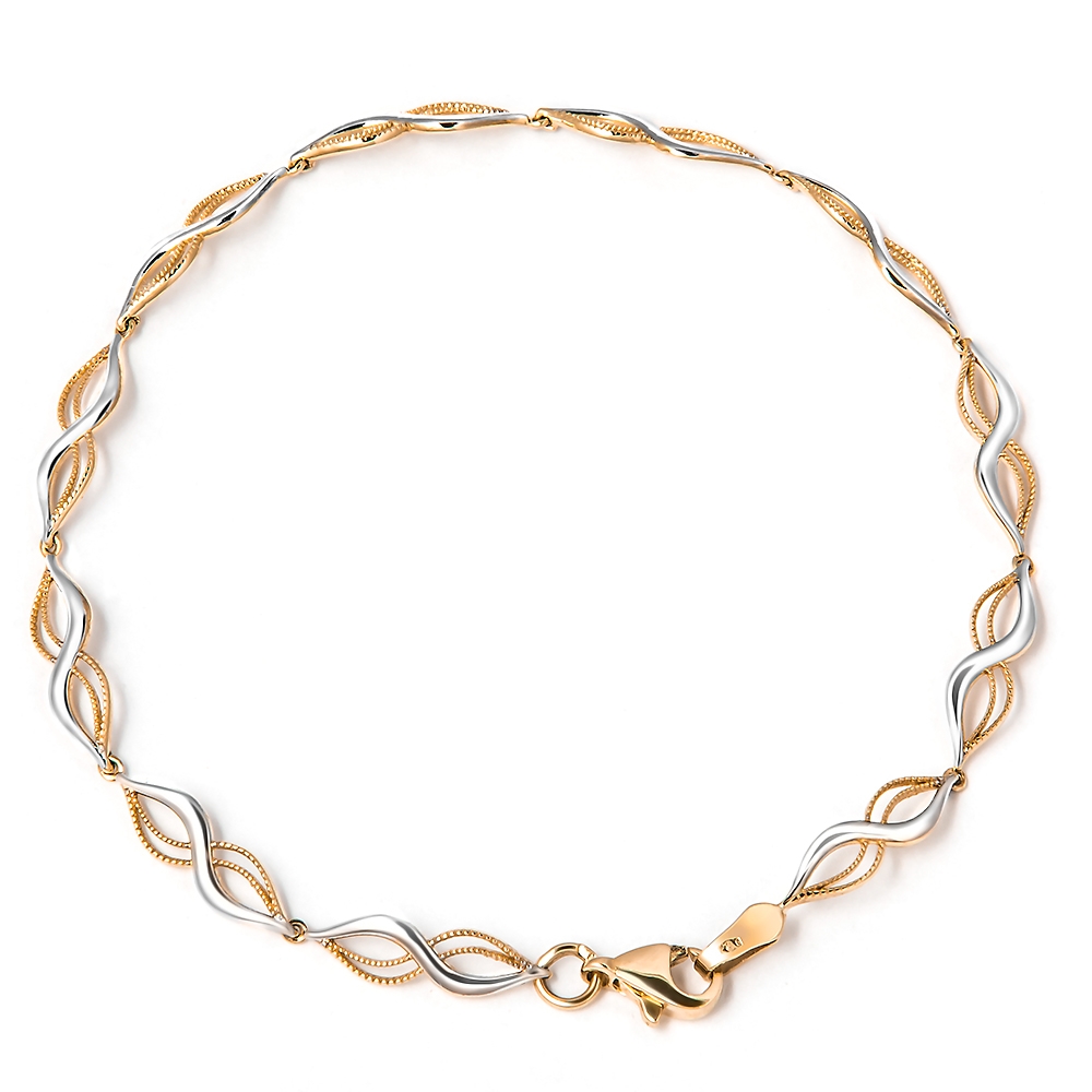 Pulseras de oro de 14 quilates con grabado para esposa Murrano