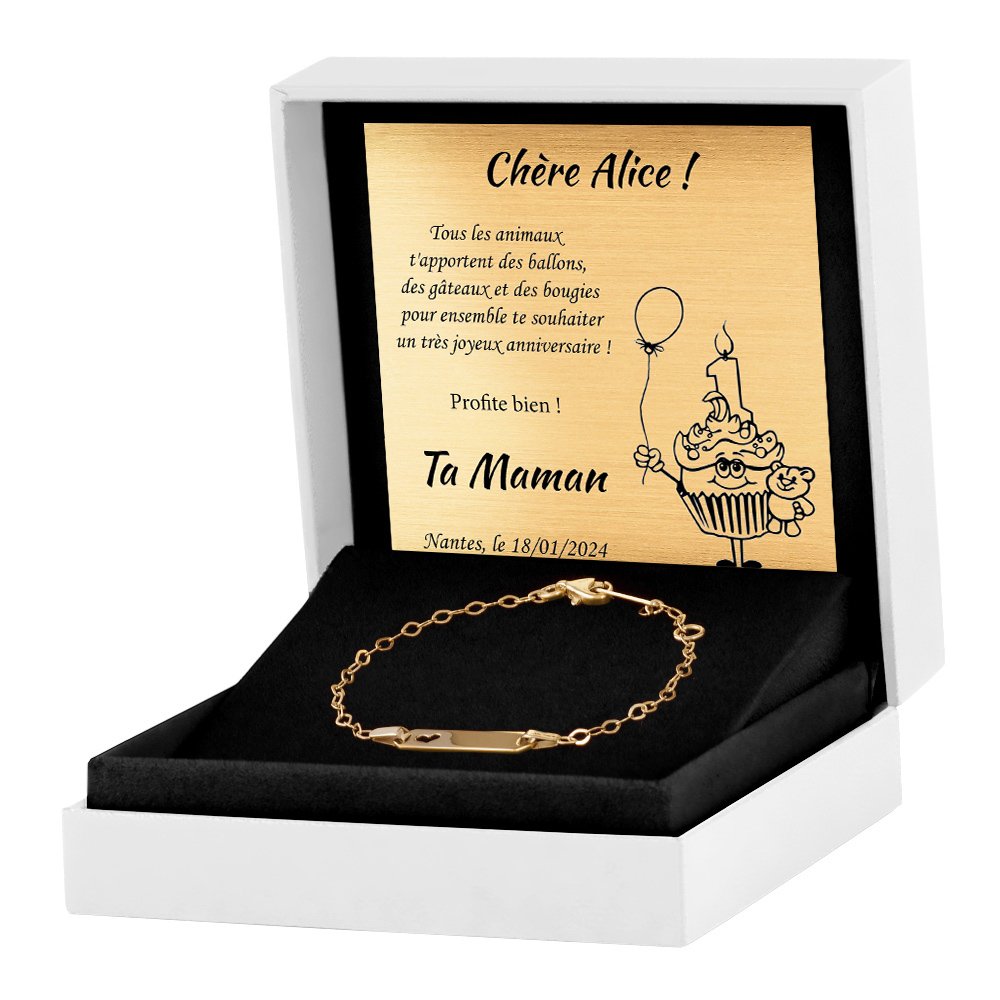 Pulseras de oro personalizadas para bebé Murrano de 8 quilates