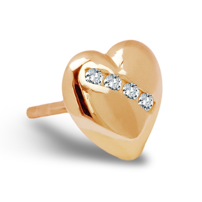 Aretes de corazón de oro de 8 quilates Murrano para mujer