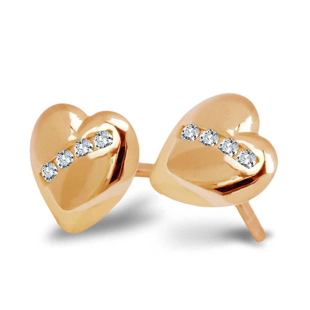 Aretes de corazón de oro de 8 quilates Murrano para mujer