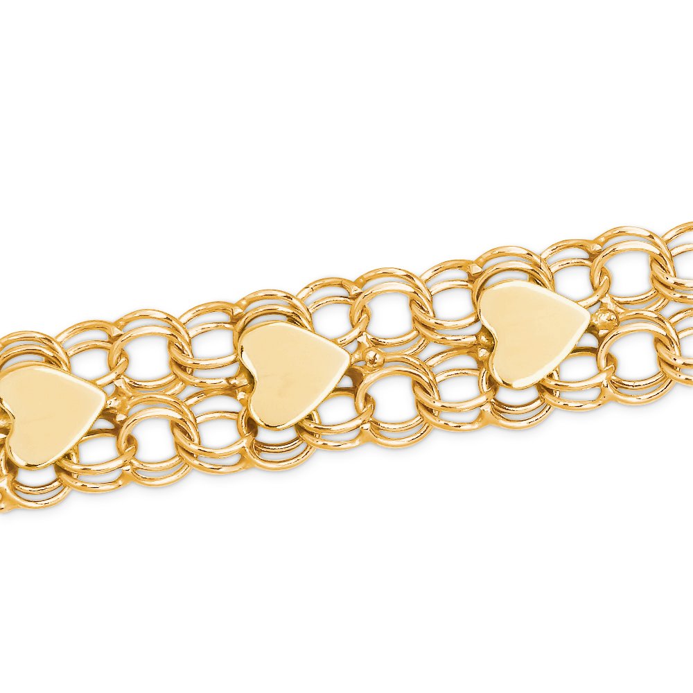 Pulseras de oro de 8 quilates grabadas Murrano para prometida