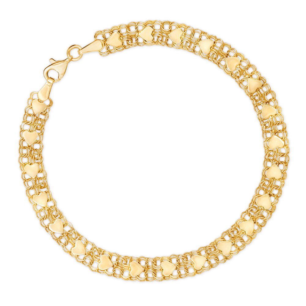 Pulseras de oro de 8 quilates grabadas Murrano para prometida
