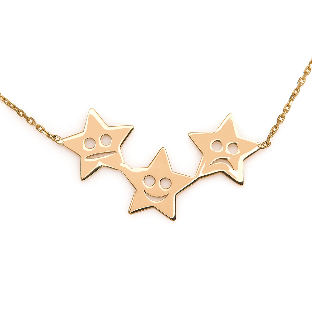 Collar de oro de 8 quilates Murrano con grabado para niñas