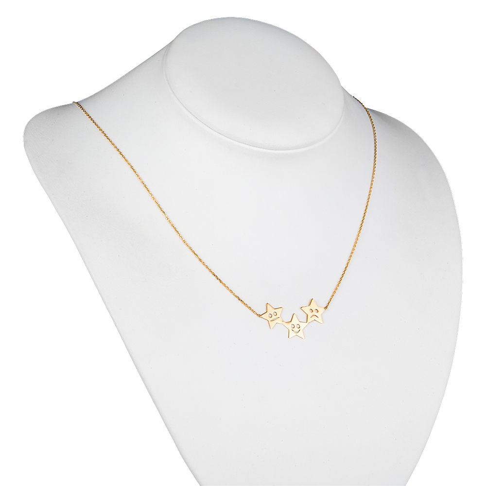 Collar de oro de 8 quilates Murrano con grabado para niñas