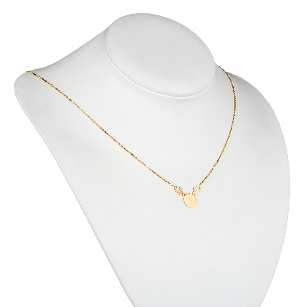 Collar de oro de 8 quilates Murrano con grabado para una novia