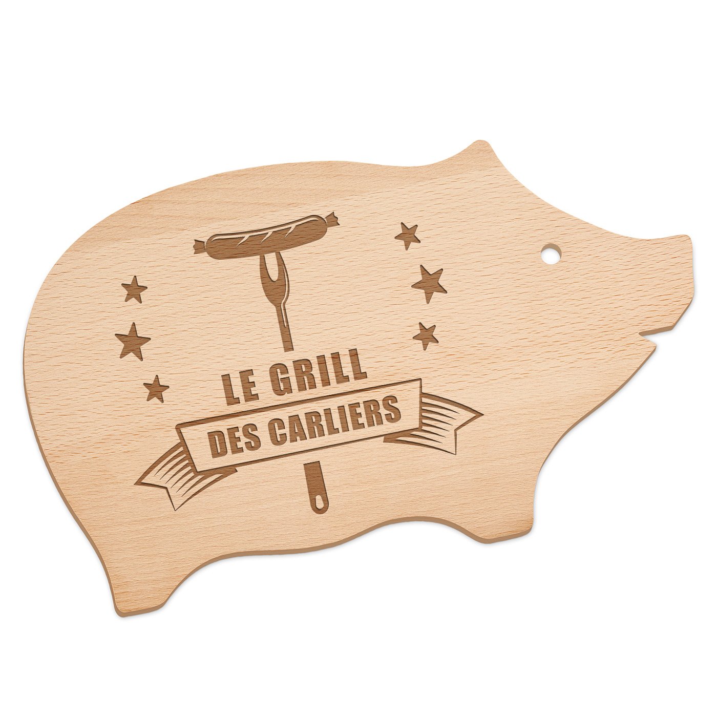 Planche à découper personnalisée Murrano en forme de cochon pour couples