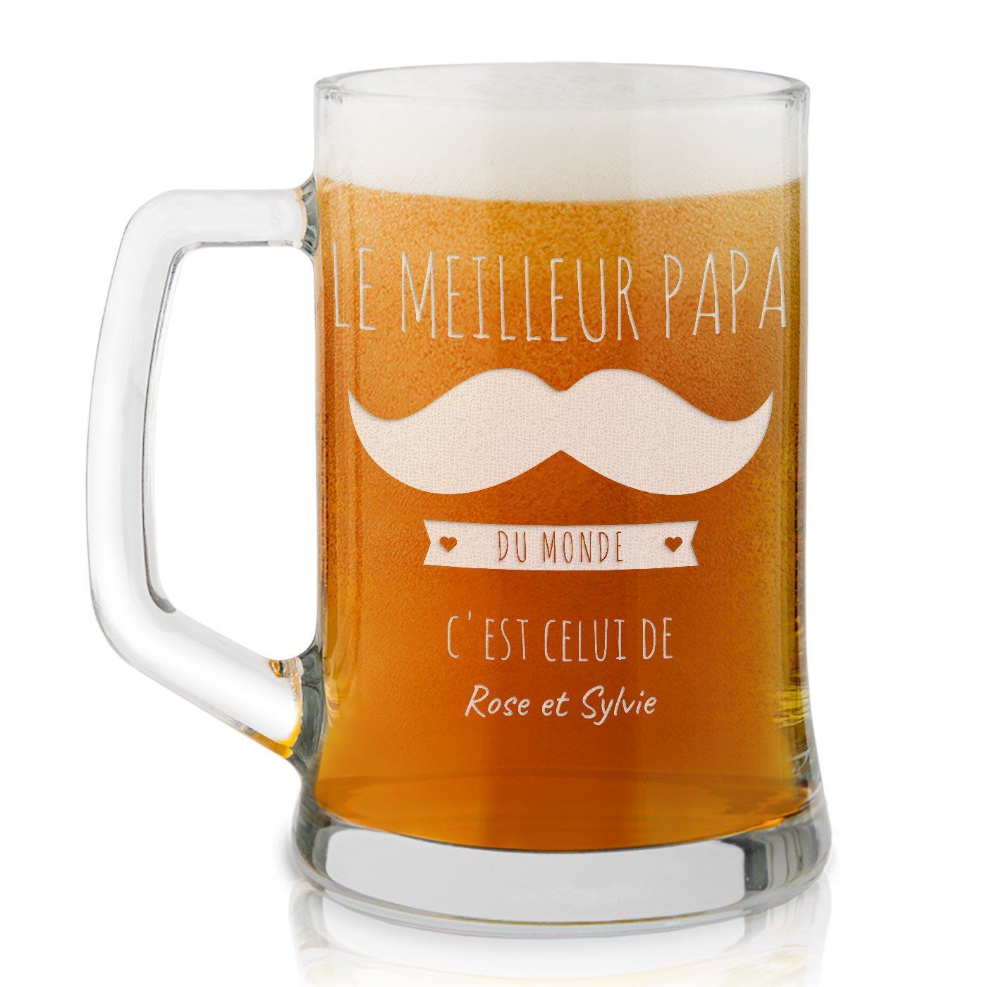 Taza de cerveza personalizada Murrano para papá